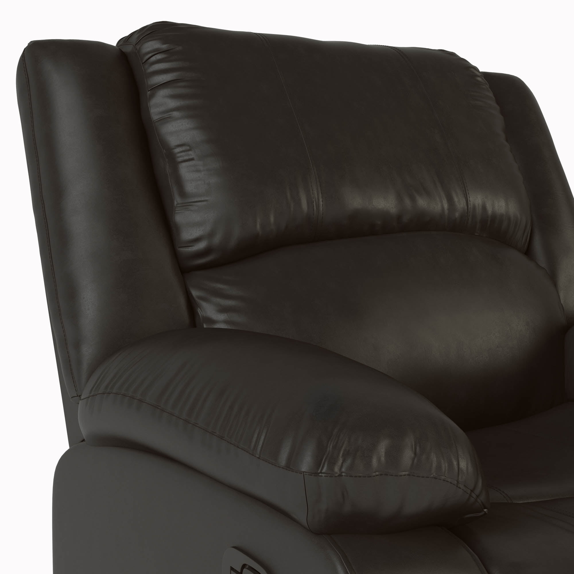 Relax-A-Lounger Warren Faux Leather Manual Recliner, Java