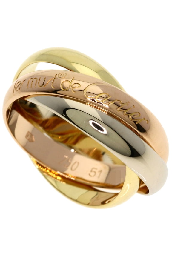 Pre-Owned Cartier Trinity #51 Ring - 18K Yellow Gold/18K Pink White Gold Women's CARTIER