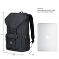 thumbnail image 2 of KAUKKO Mochila Escolar de Viaje para Universidad flexible con portátil para 15",22L(Lino/Negro) KAUKKO  EP5-2-black, 2 of 5