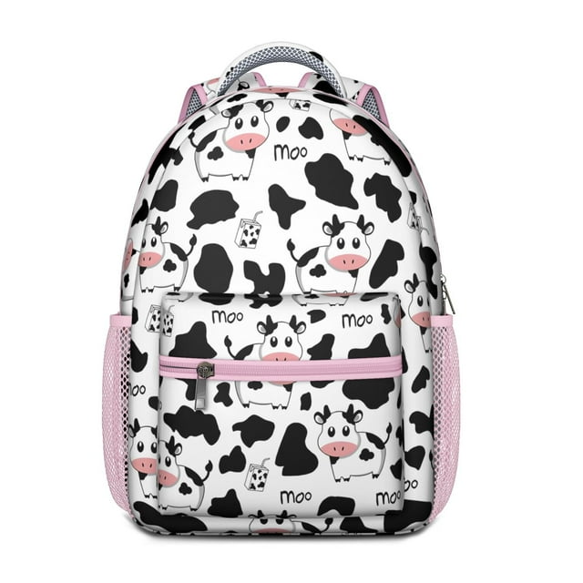 Highland Cow Lovers Backpack – Adorable Bull and Buffalo Print Pattern Schoolbag with Rustic Farm Design