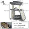 thumbnail image 2 of CoSoTower Small Cat Tree with Perch, Scratching Posts, Pad, Bed, Toy Balls, Light Grey, 2 of 7