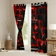 thumbnail image 3 of Feelyou Pixelate Miner Game Blackout Curtains Set of 2 (52x84 Each), Neon Futuristic Honeycomb Window Curtains, Gamepad Camo Black Red Curtains and Drapes, Curtains and Drapes Home Decor, 3 of 6