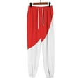 thumbnail image 4 of Women's Color Block Sports Pants, Elastic Drawstring Waist Casual Trousers, Side Pocket Jogger Pants, Soft Comfortable Athletic Wear, Colorful Pattern Lounge Pants Red XXXL, 4 of 9