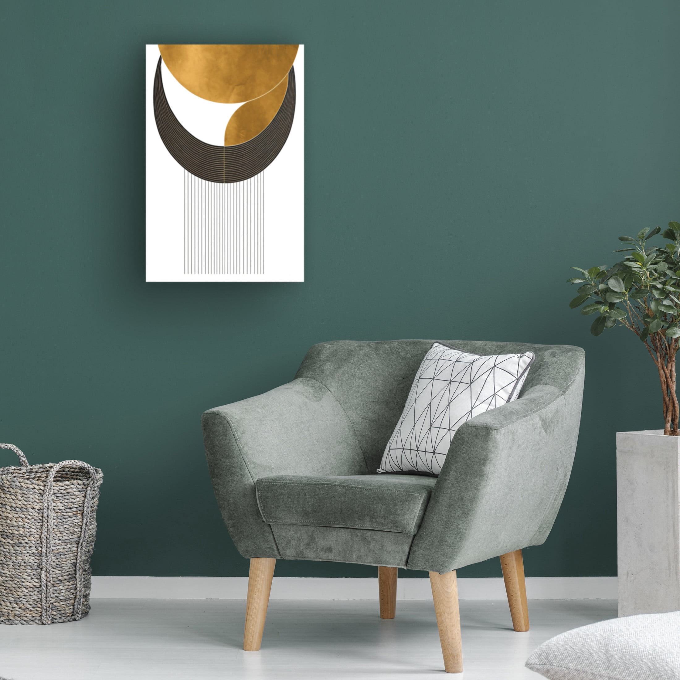 Canvas Wall Art - Ray Heere 'Mid Century Abstract Painting 24' Wall Art for Living Room, Bedroom, or Office Décor by Trademark Fine Art - 12 x 19 Inches