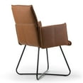 thumbnail image 3 of Set of 2 Ambel Brown Modern Dining Chair with Black Metal Legs, 3 of 9
