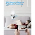 thumbnail image 4 of Light Bulb Security Camera Wireless Outdoor, 2.4GHz Light Socket Security Camera, 360° Indoor WiFi Home Lightbulb Surveillance Camera Motion Detection, Color Night Vision, Two Way Talk, 4 of 7