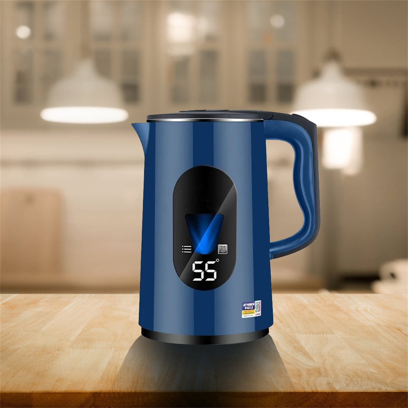 Electric Kettle with Digital Temperature Display Stainless Steel Interior Large Capacity Water Boiler Fast Heating for Home Office Use