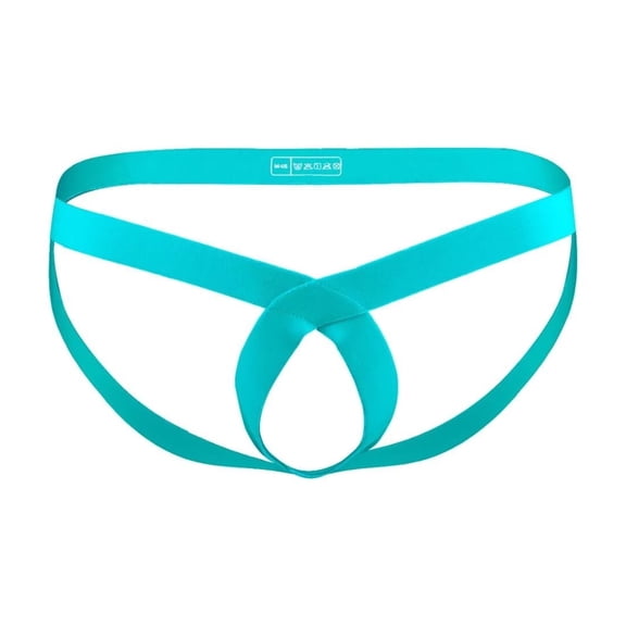 TANBOM Men's Nylon Sexy Thong Underwear All-Strap Special Design Breathable Stay-Put Lake Green XXL