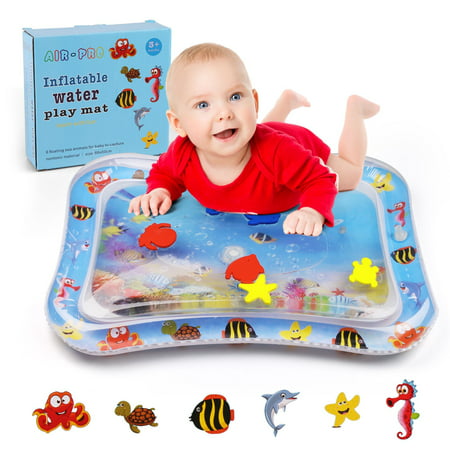 Tummy Time Water Play Mat for Babies Infants & Toddlers, Inflatable and Leak Proof, Perfect Fun time Play Activity Center for Your Baby's Stimulation Growth, 26x20 (Best Baby Gym For Tummy Time)