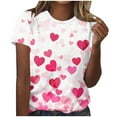 thumbnail image 3 of VKOYWKM Heart Shirts for Women Valentine's Day T-Shirts Heart Graphic Tees Womens Tops Short Sleeve Crew Neck Spring T Shirts, 3 of 6
