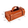 thumbnail image 3 of Pro Leather Sports Toiletry Pouch Case Shaving Brush& Cosmetic Brown Bag HJ, 3 of 8