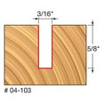 thumbnail image 2 of Freud Genuine 3/16" (Dia.) X 5/8" Double Flute Straight Bit 1/4" Shank # 04-103, 2 of 2