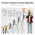 thumbnail image 4 of K&F CONCEPT Camera Tripod, 75" Lightweight Travel Outdoor DSLR Tripods for Recording , Cellphone Clip for Live Streaming Vlog (Bronze Gold), 4 of 9