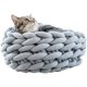 thumbnail image 1 of Smilikee Katzenbett Korb Nest handgestrickt Haustier Schlafsack Dicke Wolle rund Donut Haustierbett MFZFUKR LN-1907, 1 of 7