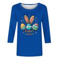thumbnail image 3 of Camisetas Casuales de las Mujeres Impresas 3/4 Manga Cuello Redondo Blusa, Moda Ligera Superior para el Hogar Y el Uso Diario, Cómoda Imitación de la Tela Del Estante, 3 of 6
