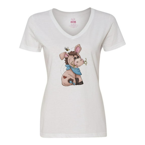 Inktastic Western Dilly Donkey Women's V-Neck T-Shirt