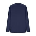 thumbnail image 6 of TKLPEHG Women's Winter Warm Fleece Lined Tops Solid Color Casual Crewneck Sweatshirt Pullover Loungewear Tunic Tops (Navy,L), 6 of 7