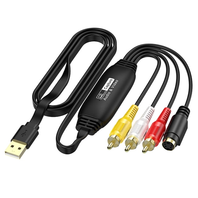 Visland USB Video Capture Card Adapter 1080P VHS VCR TV to Digital Converter RCA to USB Connector Cable for Windows for Mac OS for Linux for Android