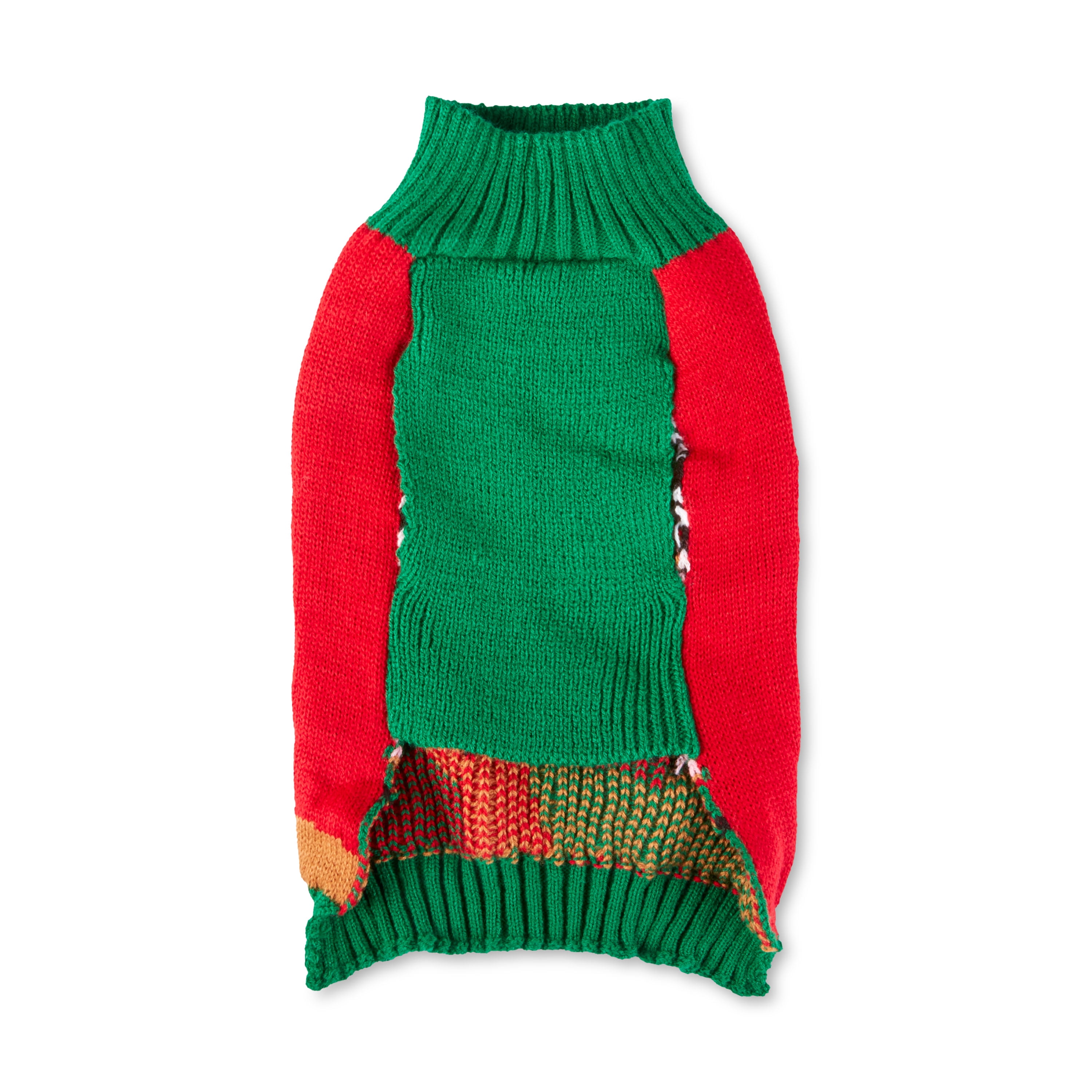 Pet Christmas Present Sweater | Adult | Unisex | Brown/Green/Red | XL | Fun Costumes