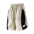 thumbnail image 4 of Gym Shorts Men Color Block Drawstring Summer Loose Fit Outdoor Casual Elastic Waistband Workout Shorts Men With Pockets, 4 of 5