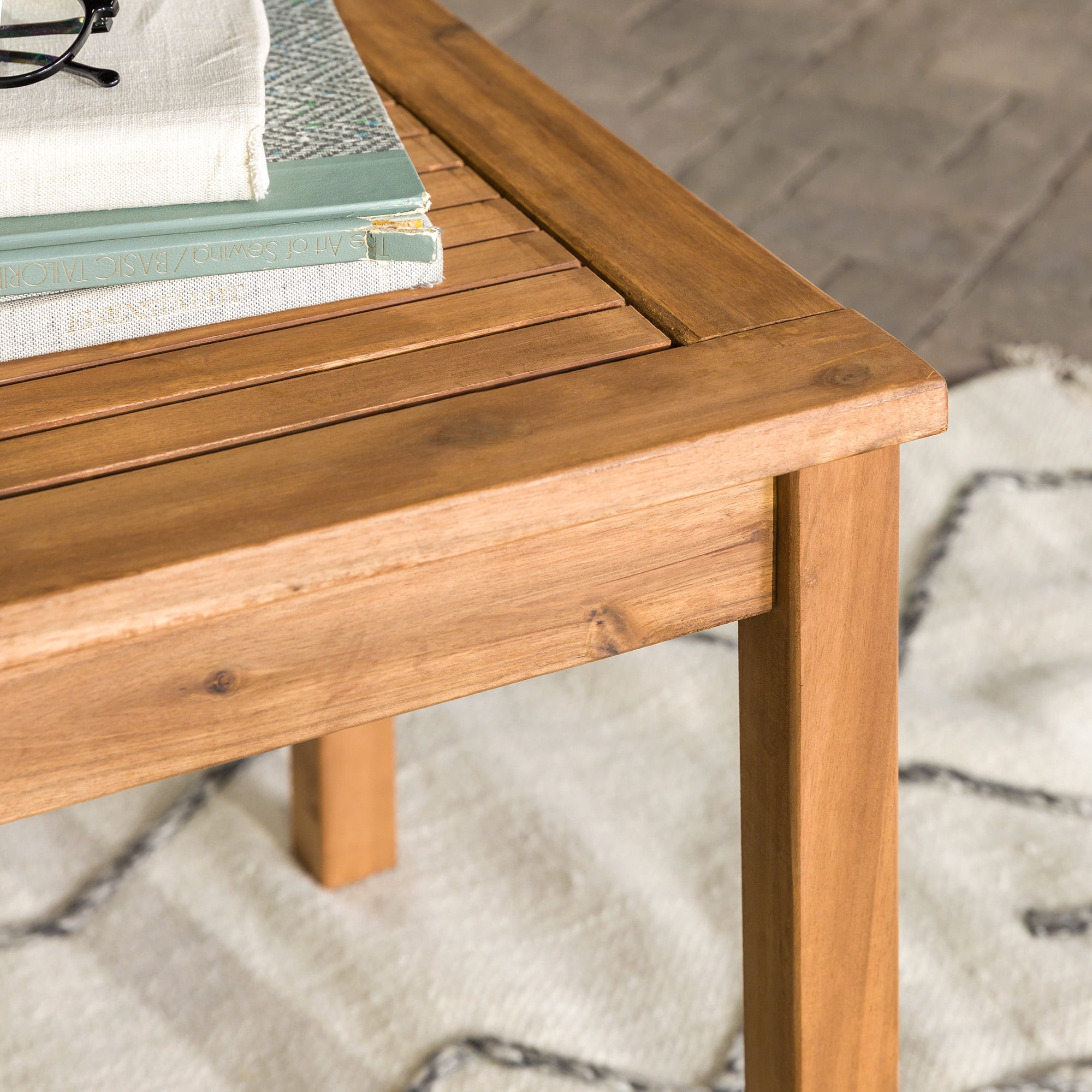 Manor Park Acacia Wood Outdoor Patio End Table, Brown