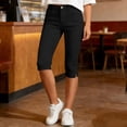 thumbnail image 4 of BUIGTTKLOP Capri Pants for Women High Waisted Dress Capris Side Split Straight Leg Stretchy Cropped Work Pants with Pockets, 4 of 6