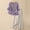 Purple, variant on Women's New Linen Embroidered Two Piece Set, Loose Shirt Wide Leg Pants With Pockets Fashion Summer Casual Outfits Comfortable Daily Wear