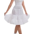 thumbnail image 4 of INSPIRE CHIC Women's Length Crinoline Prom Evening Wedding Dress Petticoats Underskirt Tutu Half Slips M White 60cm, 4 of 6