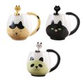 thumbnail image 2 of Taza de café de cerámica pintada a mano Yuarrent con gato amarillo, 2 of 6
