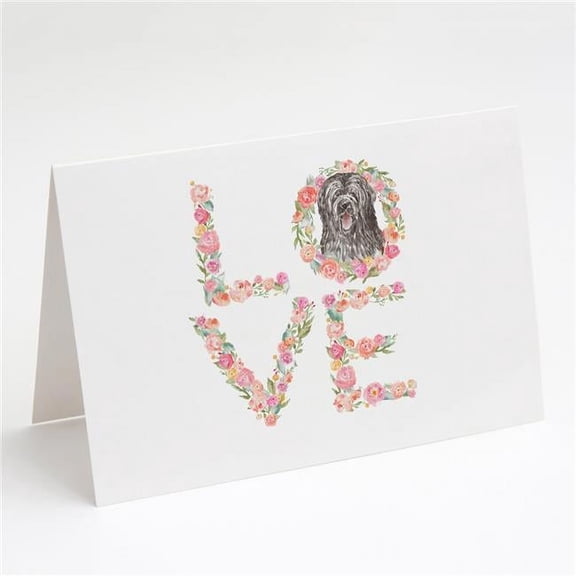 Briard #6 LOVE Greeting Cards and Envelopes Pack of 8 7 in x 5 in