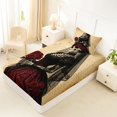 thumbnail image 4 of Homewish Antique Skeleton Bride Twin Sheets for Adults, Retro Rose Wedding Art Bedding, 3pcs, 1 Flat Sheet, 1 Fitted Sheet and 1 Pillowcase, 4 of 5