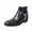 Black, variant on Men's Crocodile Embossed Western Chelsea Boots, Retro Buckle Chain Ankle Boots, Pointed Toe Chunky Heel Dress Cowboy Boots
