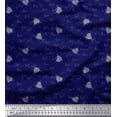 thumbnail image 1 of Soimoi Blue Modal Satin Fabric Heart & Love Text Print Sewing Fabric Yard 42 Inch Wide, 1 of 5