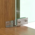 thumbnail image 4 of 2PCS No Drilling Side Mounted Hardware Furniture Zinc Alloy Cabinet Door Hinge Glass Door Hinge Frameless Clamp SILVER, 4 of 7