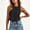 Black, variant on Women's Solid Ribbed High Neck Crop Tank Top, Sleeveless Slim Fit Y2K Basic Layering Vest Purple M