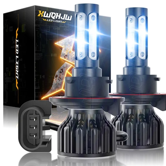 H13 9008 LED Headlight Bulbs Kit 100W 10000LM Hi/Lo Beam Super White Bright