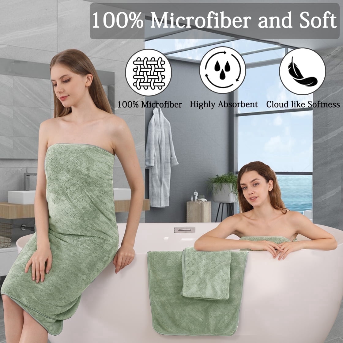 COVINA Home 4-Pack Bath Towel Set Microfiber Bathroom Towel Set Ultra Soft Plush Oversized Towels Adult Luxury Bath Sheet