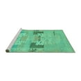 thumbnail image 2 of Ahgly Company Machine Washable Indoor Rectangle Abstract Turquoise Blue Modern Area Rugs, 5' x 7', 2 of 4