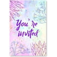 thumbnail image 2 of Cute Under the Sea Mermaid Birthday Party Invitations with Envelopes Set of 20 Purple Pink Girl Birthday Party Invites, 2 of 6