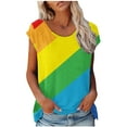 thumbnail image 2 of DailyTrove 3. Women's Two-Tone Contrast Short Sleeve Tank - V-Neck Casual Top, Minimalist for, 2 of 4