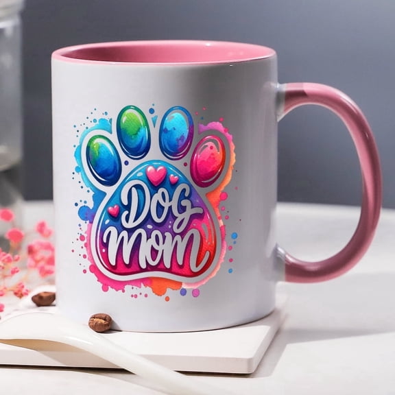 Best Dog Mom Ever Coffee Mug Gift For Dog Mom Dog Mother, Best Dog Mom Travel Mug, Dog Mom Ceramic Mug 11 Oz, Dog Pet Paw Coffee Cup Gift For Birthday for Women, Girl, Poppy lovers