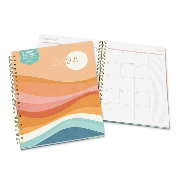 2024 Rainbow Waves Extra Large Spiral Planner - Pennysmiths Paper