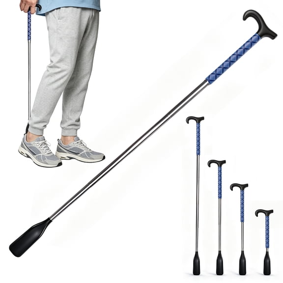 GARITIN Shoe Horn with Long Handle, Rust-Proof Stainless Steel Shoe Helper for Seniors Men & Pregnant Women