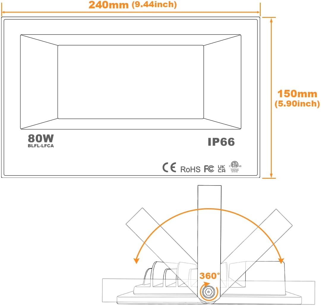 iLC LED Flood Light 800W Equivalent, Outdoor RGB Color Changing, Smart Floodlights RGBW 2700K Warm White & 16 Million Colors, 20 Modes, Grouping, Timing, IP66 Waterproof (2 Pack)