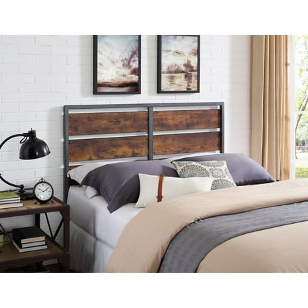 Rustic Metal And Wood Plank Queen Headboard Walmart Com