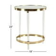 thumbnail image 4 of DecMode 19" x 23" Gold Acrylic Plastic Circular Accent Table with Mirrored Top and Acrylic Legs, 1-Piece, 4 of 13