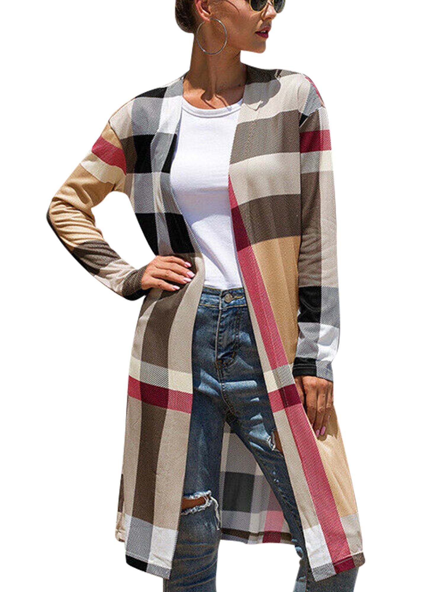 plaid cardigan jacket