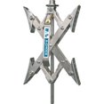 thumbnail image 1 of BAL RV Wheel Chock 28010 X-Chock; For Use With Tandem Tires; Scissors Type; Silver; Single; Opens 1-3/8 Inch To 10 Inch; Locking; Rust Inhibitive Coated; With Ratchet Wrench/Optional Padlock, 1 of 2