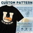 thumbnail image 6 of Vintage T Shirt, You're Not Alone, Orange Cat Print 4,Cotton T-Shirt for Men, 23328556,Black, XXL, 6 of 9