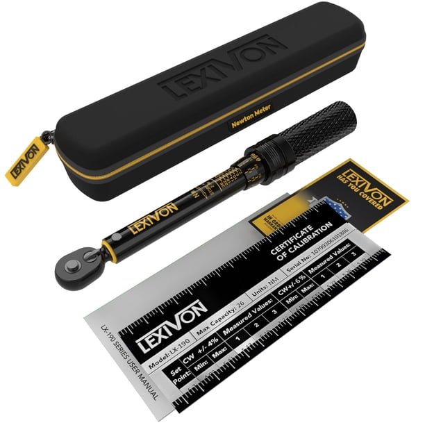 Llave dinamométrica para bicicleta LEXIVON 1/4" Drive 2-26 Nm con funda LX-190
